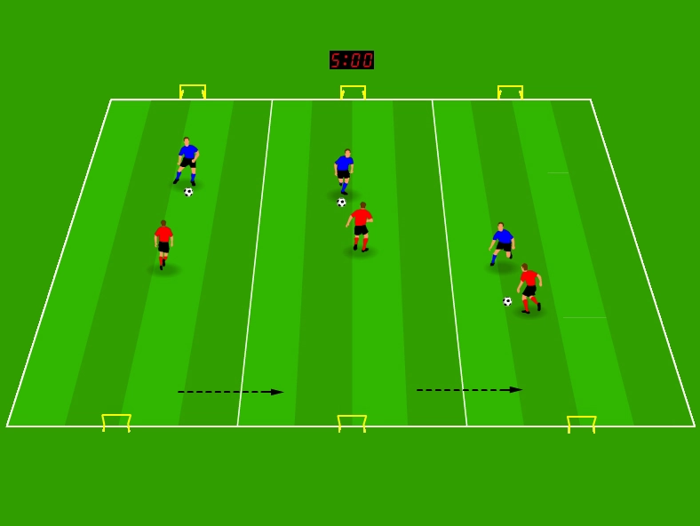 1v1 football dribbling drill - Have fun with friends