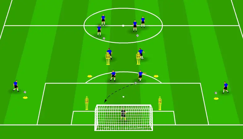 Fun crossing and shooting drill